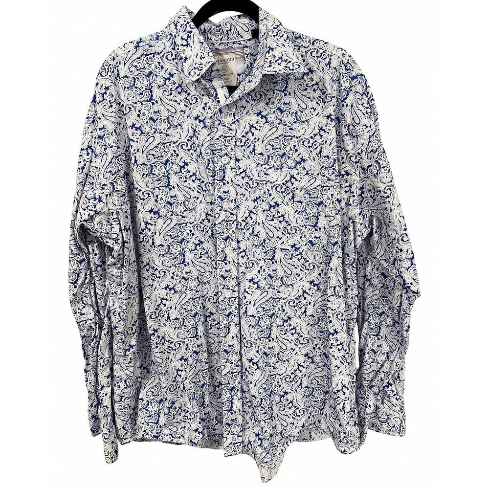 Panhandle Rough Stock Mens ExLarge Blue Paisley Western Cowboy Shirt Rodeo Ready